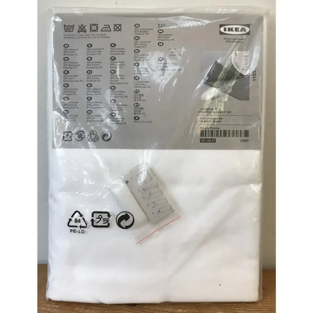 IKEA Vivan Sheer White Cotton Blend Curtains 2 Panels 57